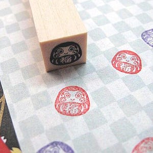 Timbro Daruma, timbro Daruma-san, timbro giapponese, Filofax, cartolina, timbro piccolo, forniture per planner, designer, timbro giapponese cool, Daruma