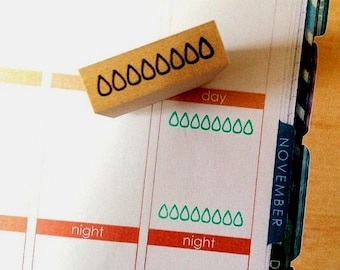 hydrate stamp, Planner stamps, water tracker, water intake, hobonichi, erin condren, filofax, stationery, KikkiK, Color Clush planner,