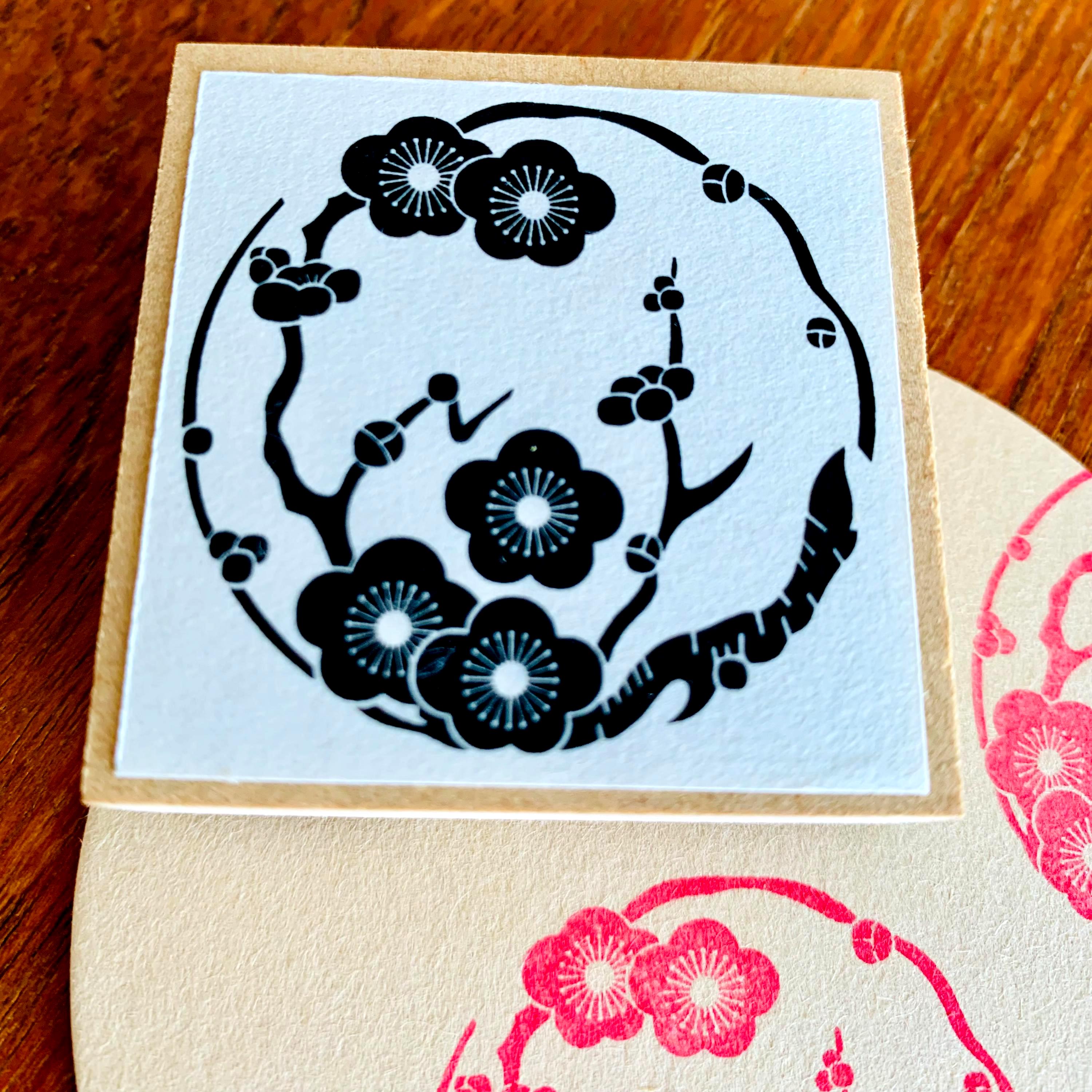 Japanese Wood Rubber Stamp, Plum Blossom for Scrapbooking, Planner ...