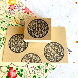 Seigaiha Wave Japanse rubberstempel, scrapbooking, ansichtkaart, planner, dagboek