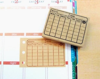 Japanese Rubber Stamp, havit tracker stamp,  for ErinCondren, tiny stamp,planner,Calendar, cool japan ,Kanji,week plan 3