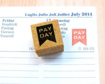 Planner stamps, PAYDAY stamp, payday motif, hobonichi, erin condren, filofax, stationery supplies, KikkiK, Color Clush planner, Payday