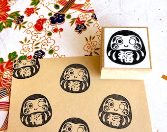 Daruma Wish Stamp, Japanese Planner Stamp, Good Luck Charm