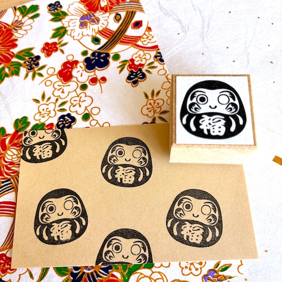 Daruma Wish Stamp, Japanese Planner Stamp, Good Luck Charm