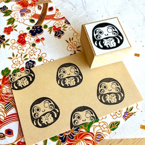 Daruma Wish Stamp, Japanese Planner Stamp, Good Luck Charm image 3