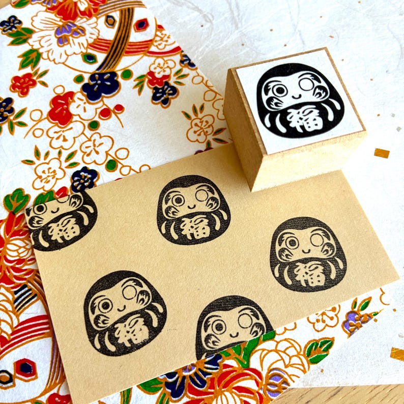 Daruma Wish Stamp, Japanese Planner Stamp, Good Luck Charm image 3