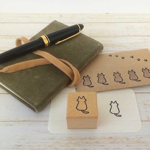 Cat stamp, Planner stamps, Bullet journal stamp, Kitty, post card,  hobonichi stamp, erin condren, filofax, KikkiK stamp, Cat-2