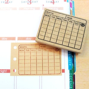 Japanese Rubber Stamp, havit tracker stamp,  for ErinCondren, tiny stamp,planner,Calendar, cool japan ,Kanji,week plan 3