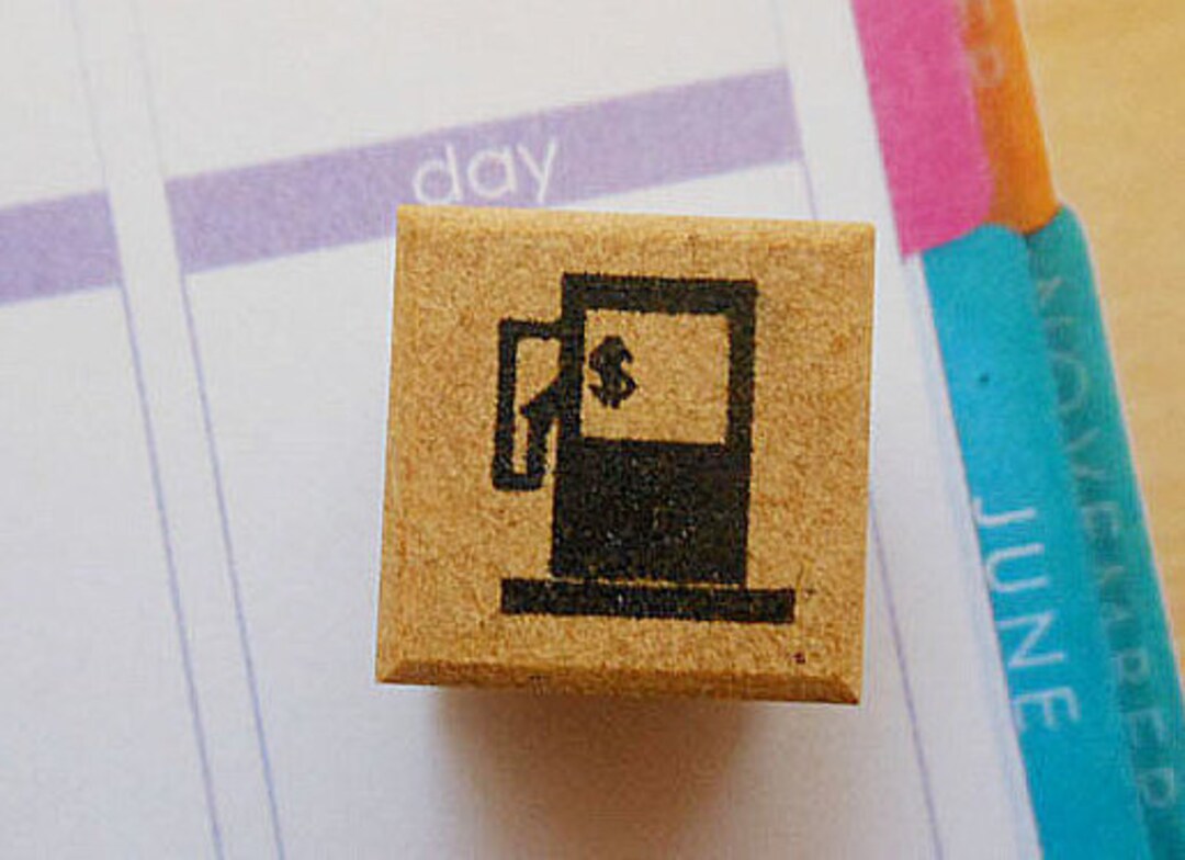 Planner Stamps Gas Station Stamp Gasoline Motif Hobonichi Etsy