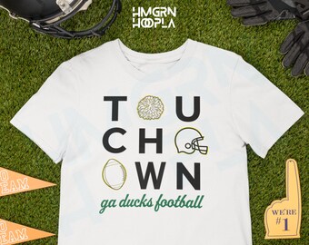 Football Touchdown Icon Tee - Custom Colors - Personalized Team Name, School Name or Mascot - Made to Order