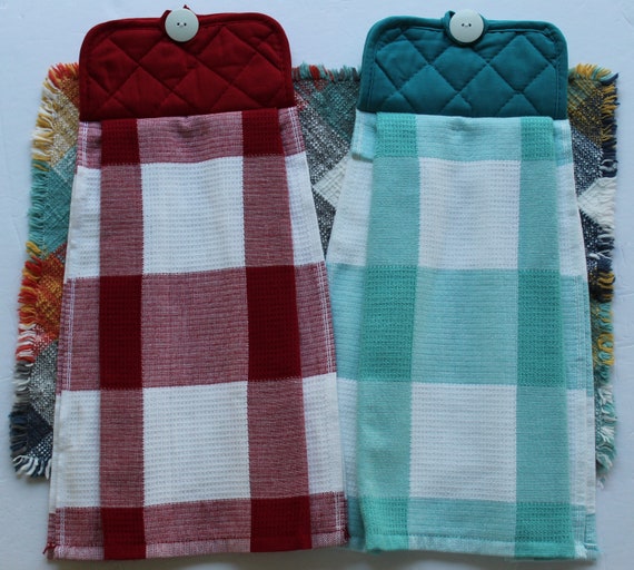 Plaid Kitchen Towel - Red & White Gingham Buffalo Check, Decorative Hand  Towel