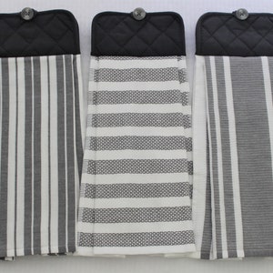 Sol Tea Towel in Black - Handwoven Kitchen Towels