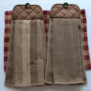 Tan Hanging Kitchen Towel, Double-sided Hand Towel, Oven Towel