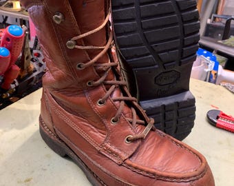 Vintage L.L. Bean Boots Mens Size 10 Brown Leather Duck Rain USA Made s-l400.jpg main image 3