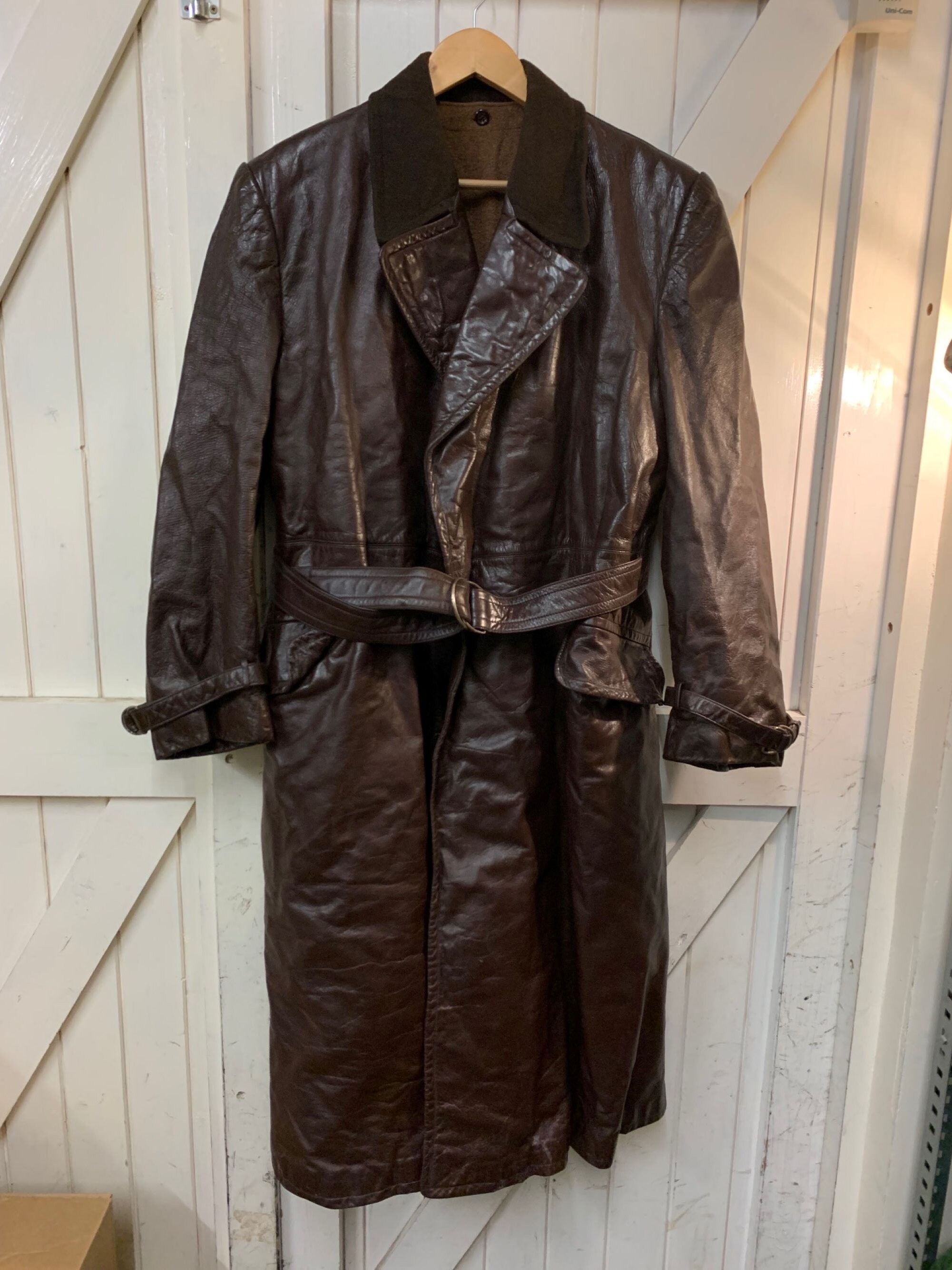 90s Czech work leather coat