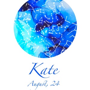 Sternkarte personalisierte Galaxie mit Alkohol Tinte Kunst. Konstellation Wandkunst anpassbar. DIGITALER DOWNLOAD.