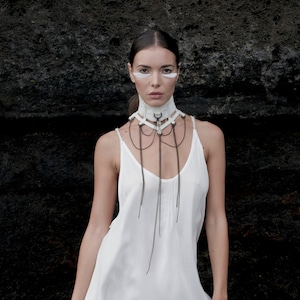 SWAN COLLAR Leather chocker Leather neck piece Necklace Haus of Sparrow Designer Monica Wallway image 1