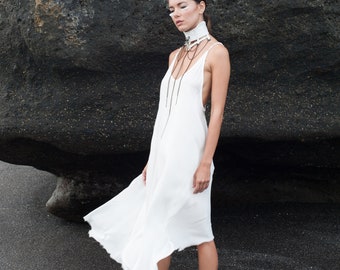 AZALEA BOHEMIAN DRESS - White Boho Dress - Women's Maxi dress - Haus of Sparrow - Designer Monica Wallway