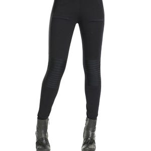 Motolegging Python: zwarte katoenen lycra-broek dames