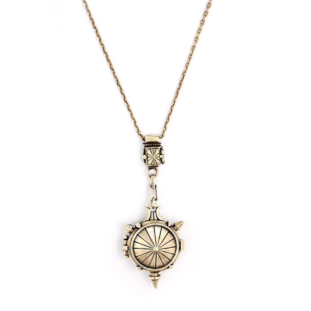 PRISM LOCKET Pendant Art Nouveau Style Women's Brass Etsy