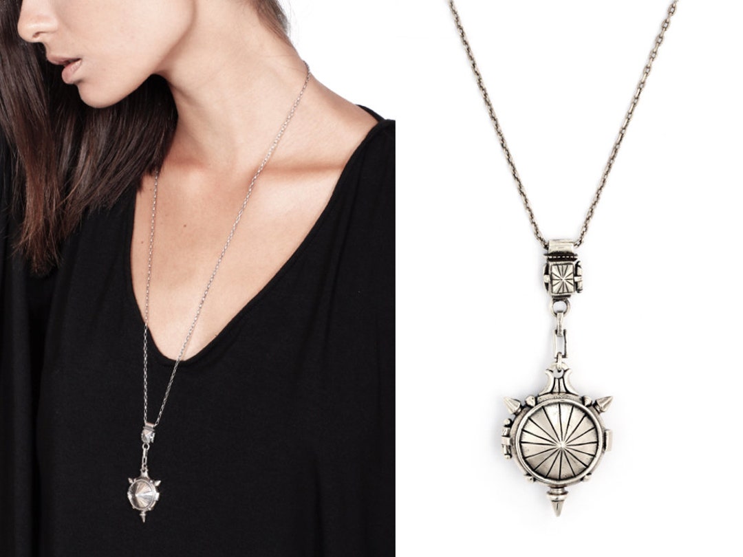 PRISM LOCKET Pendant Sterling Silver Art Nouveau Style Etsy