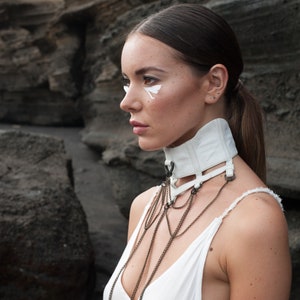 SWAN COLLAR Leather chocker Leather neck piece Necklace Haus of Sparrow Designer Monica Wallway image 2