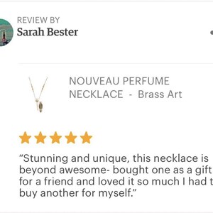 Art Nouveau Brass Perfume Bottle Necklace with Spike - NOUVEAU PERFUME NECKLACE brass image 4