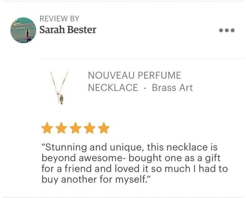 Art Nouveau Brass Perfume Bottle Necklace with Spike - NOUVEAU PERFUME NECKLACE brass image 4