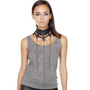 SWAN COLLAR Leather chocker Leather neck piece Necklace Haus of Sparrow Designer Monica Wallway image 5