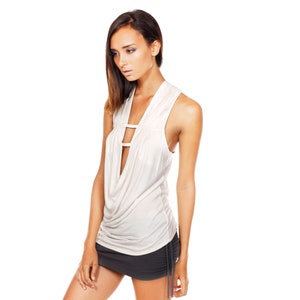 SLINKY TANK - Women&#39;s Tank - Top - Available in Black or White - Haus of Sparrow - Designer Monica Wallway