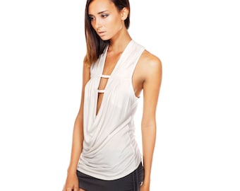 SLINKY TANK - Women&#39;s Tank - Top - Available in Black or White - Haus of Sparrow - Designer Monica Wallway