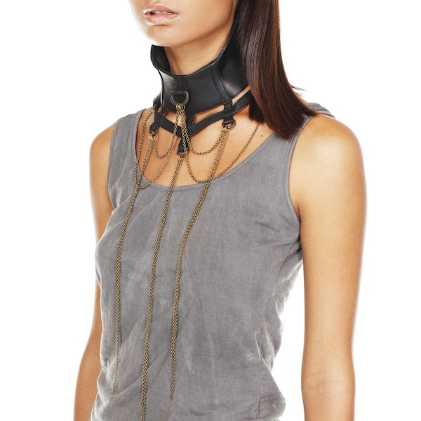 SWAN COLLAR  -  Leather chocker - Leather neck piece - Necklace - Haus of Sparrow - Designer Monica Wallway