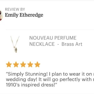 Art Nouveau Brass Perfume Bottle Necklace with Spike - NOUVEAU PERFUME NECKLACE brass image 3