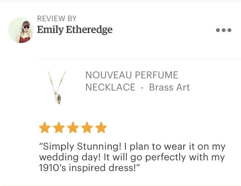 Art Nouveau Brass Perfume Bottle Necklace with Spike - NOUVEAU PERFUME NECKLACE brass image 3