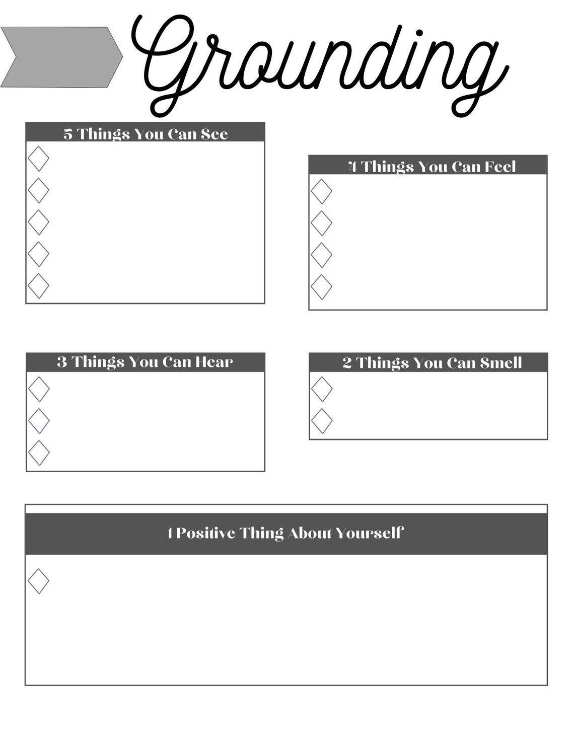 Grounding Techniques Worksheet