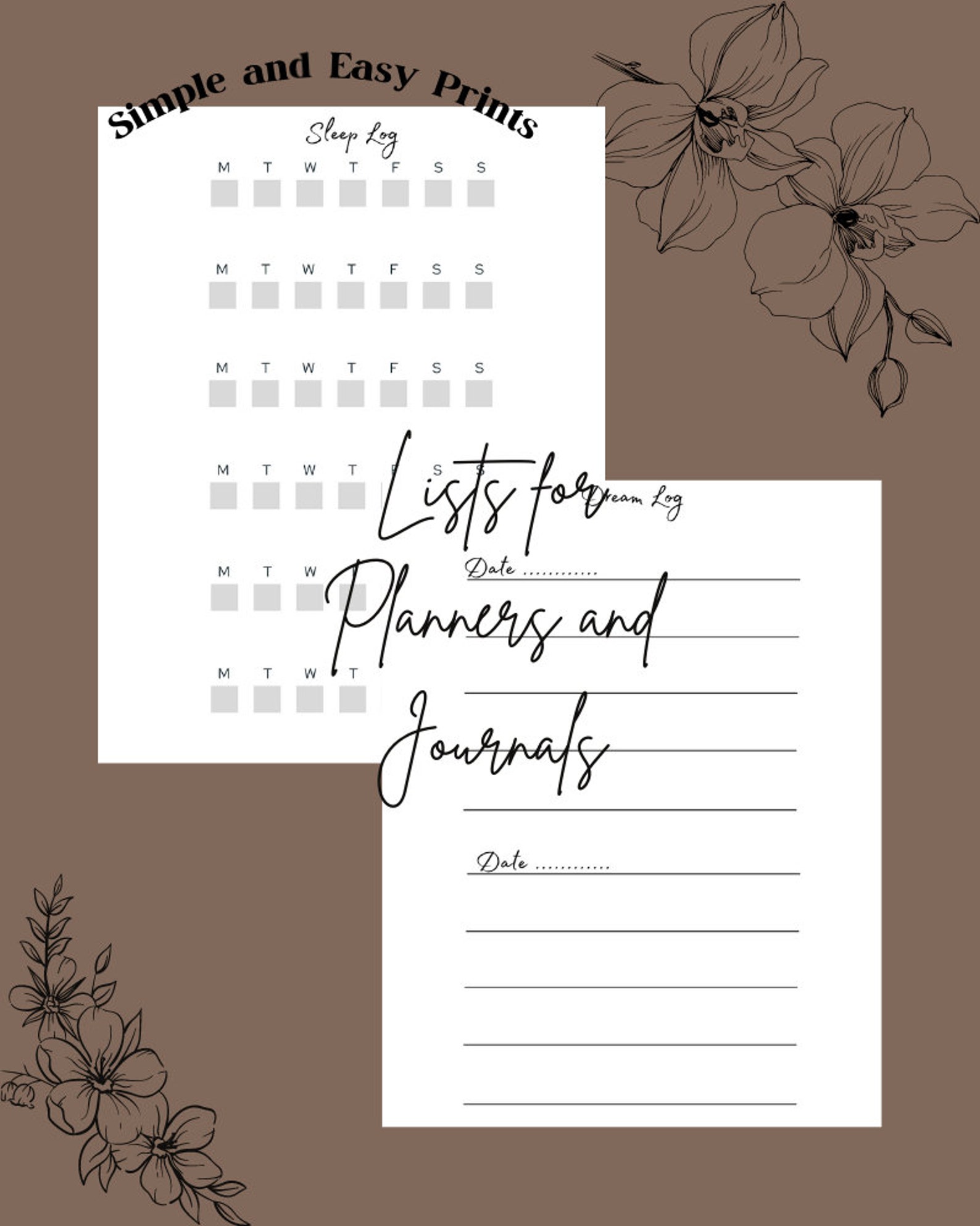 Printable Minimalist List Templates for Planners or Journals Etsy