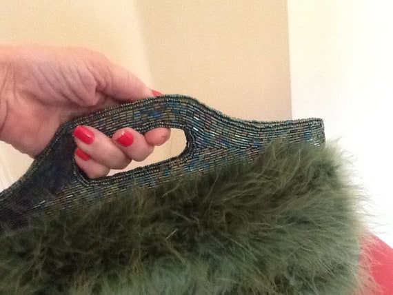 Green Ostrich Feathers Clutch