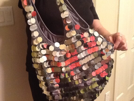 Silver Hobo Sequins Bag