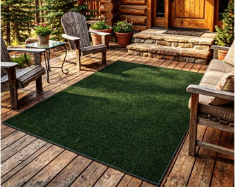 Grizzly PET Fiber Rectangle Indoor Outdoor Rug | Bound or Unbound Weatherproof Patio Carpet