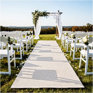 Off-White Wedding Aisle Runner – Personalized Ceremony Carpet, Custom Size, Indoor/Outdoor Use