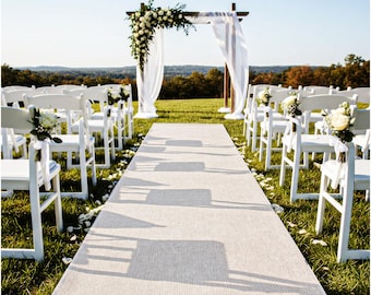 Off-White Wedding Aisle Runner – Personalized Ceremony Carpet, Custom Size, Indoor/Outdoor Use