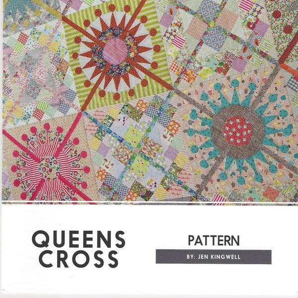 Jen Kingwell Designs Queens Cross Quilt PATTERN ONLY or Template or Pattern and Templates