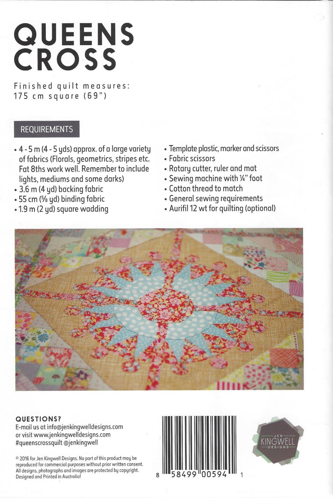 Queens Cross Acrylic Templates By Jen Kingwell