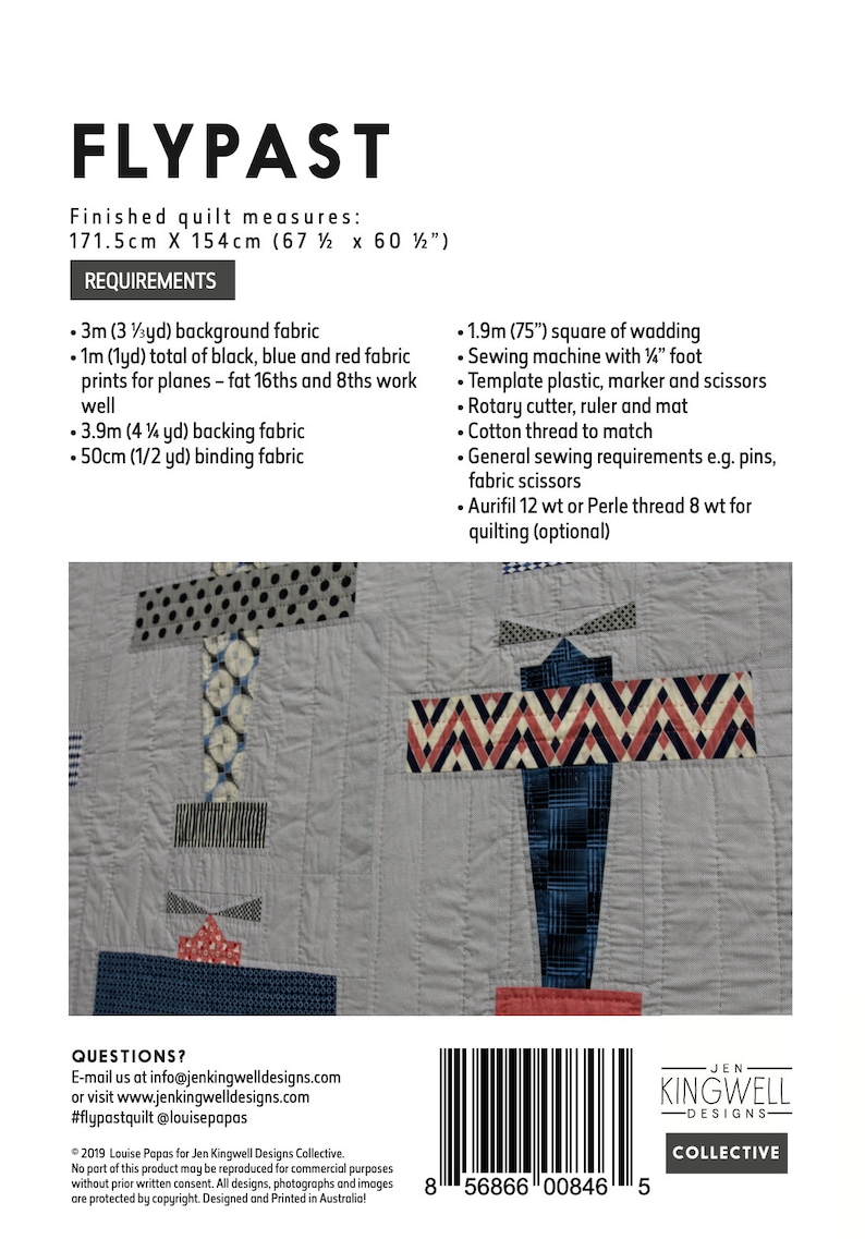 Louise Papas Quilt Pattern Flypast from Jen Kingwell Designs Aeroplanes image 3