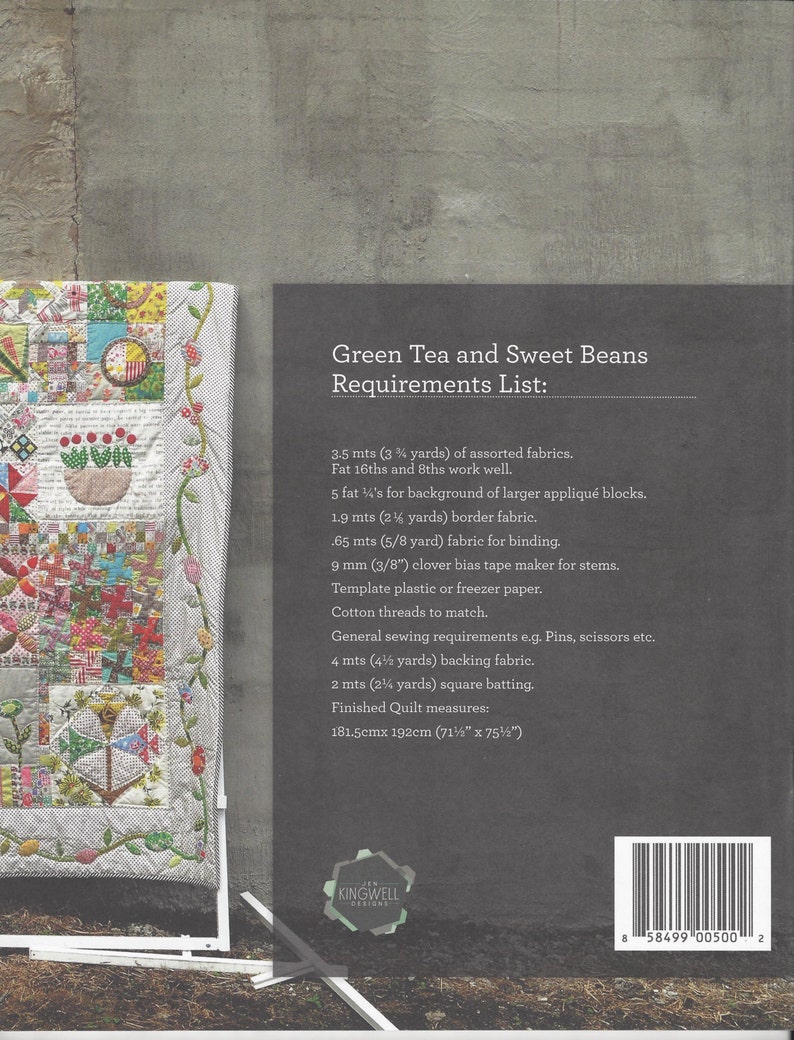 Jen Kingwell Designs Green Tea and Sweet Beans Applique Quilt Pattern image 2