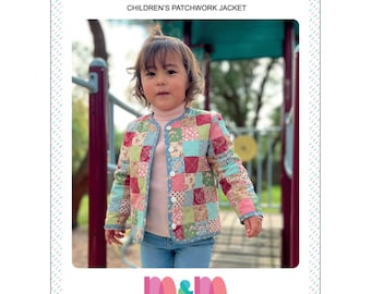 Melly and Me Sewing Pattern: Tic Tac Toe Children's Patchwork Jacket