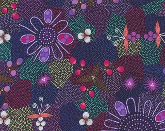 Aboriginal Design: Bush in Purple by Tanya Price FAT QUARTER