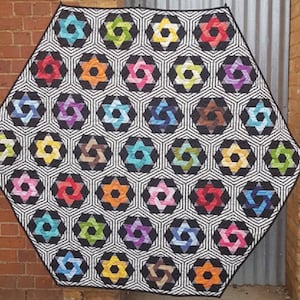 Lilabelle Lane Creations Gone Crazy Hexagon Quilt PATTERN ONLY English Paper Piecing EPP Project LL014 image 2