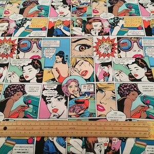Alexander Henry - Nicole&#39;s Prints - Sewing Sorrows in Natural / Multi SMALL SCALE FAT Quarter