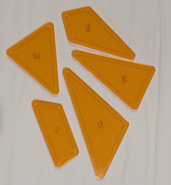 Shooting Star Tempters Acrylic Template Set Jen Kingwell 12/" Block
